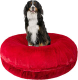 Bessie and Barnie Signature Short Shag Red Rabbit Luxury Extra Plush Faux Fur Bagel Pet/Dog Bed (Multiple Sizes)