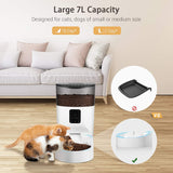 7L Smart Cat Feeder - WiFi Enabled Pet Food Dispenser for Cat and Dog Auto Timed Cat Feeder with App Remote Control|Programmable Timer|Voice Reorder| Portions Control for Up to 15 Meals per Day