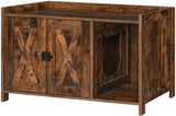 ALLOSWELL Cat Litter Box Furniture, Cat Washroom Storage Bench, Hidden Cat Litter Cabinet, for Living Room, Bedroom, Entrance Hallway, Rustic Brown CWHR2501