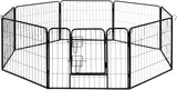 ALEKO DK24X32 Heavy Duty Pet Playpen Dog Kennel Pen Exercise Cage Fence 8 Panel 24 x 32 Inches Black