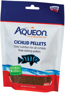 Aqueon Cichlid Slow Sinking Fish Food Pellets, Medium Size, 25 Ounce
