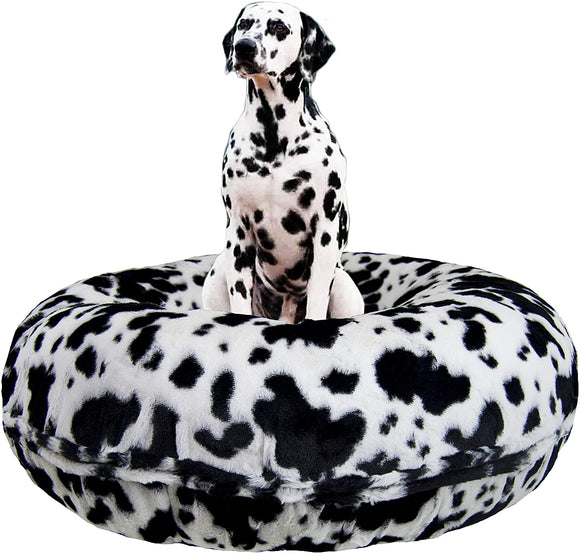 BESSIE AND BARNIE Signature Spotted Pony Luxury Extra Plush Faux Fur Bagel Pet/Dog Bed (Multiple Sizes), L - 42