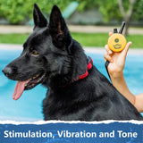 Bundle of 2 Items - E-Collar - ET-302 - Half a Mile Remote Waterproof Two Dog Trainer Mini Educator - Static, Vibration and Sound Stimulation Collar With PetsTEK Dog Training Clicker Training Kit