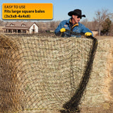 Texas Haynet - Round Bale Hay Net Slow Feed - Durable Round Bale Feeder for Horses - American Made UV Resistant Nylon Net - Fits Round Bales 4x6-6x6 or Square Bales 3x3x8-4x4x8 with 1.75" Holes