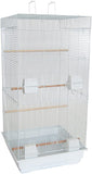 YML A6924 3/8" Bar Spacing Tall Flat Top Small Bird Cage, White, 18" x 18"