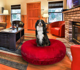 Bessie and Barnie Signature Short Shag Red Rabbit Luxury Extra Plush Faux Fur Bagel Pet/Dog Bed (Multiple Sizes)