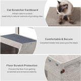 unipaws Pet Bunk Bed with Removable Step for Dogs and Cats, Multi-Level Bed Window Perch Seat Platform with Cushion and Cat Scratch Pad, Indoor Use