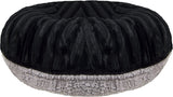BESSIE AND BARNIE Signature Serenity Grey/ Black Puma Luxury Extra Plush Faux Fur Bagel Pet/Dog Bed (Multiple Sizes)