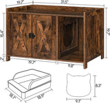 ALLOSWELL Cat Litter Box Furniture, Cat Washroom Storage Bench, Hidden Cat Litter Cabinet, for Living Room, Bedroom, Entrance Hallway, Rustic Brown CWHR2501