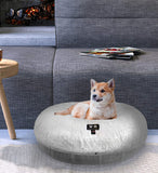 Bessie and Barnie Signature Mid Shag Arctic Snow Luxury Extra Plush Faux Fur Bagel Pet/Dog Bed (Multiple Sizes)