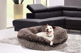 BESSIE AND BARNIE Signature Frosted Willow Luxury Shag Extra Plush Faux Fur Bagel Pet/Dog Bed (Multiple Sizes)