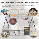 Dogelsy Dog Playpen 8/16 Panels Heavy Duty Puppy Playpen Foldable Dog Fence Pet Playpen with Door for Small Medium Dogs Indoor & Outdoor (28" Wx31.5 H, 16 Panels)