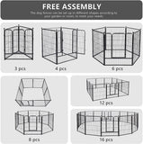 Dogelsy Dog Playpen 8/16 Panels Heavy Duty Puppy Playpen Foldable Dog Fence Pet Playpen with Door for Small Medium Dogs Indoor & Outdoor (28" Wx31.5 H, 16 Panels)
