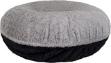 BESSIE AND BARNIE Signature Serenity Grey/ Black Puma Luxury Extra Plush Faux Fur Bagel Pet/Dog Bed (Multiple Sizes)