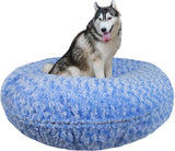 Bessie and Barnie Signature Blue Sky Extra Plush Faux Fur Bagel Pet / Dog Bed (Multiple Sizes), M- 36"