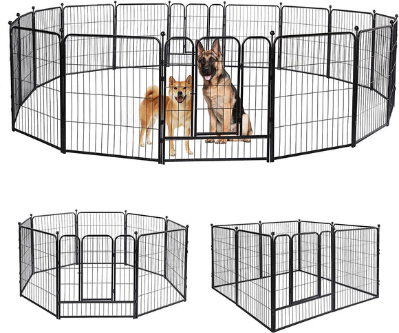 Dogelsy Dog Playpen 8/16 Panels Heavy Duty Puppy Playpen Foldable Dog Fence Pet Playpen with Door for Small Medium Dogs Indoor & Outdoor (28