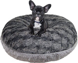 Bessie and Barnie Signature Siberian Grey / Artic Seal Luxury Extra Plush Faux Fur Bagel Pet/Dog Bed (Multiple Sizes)