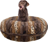 BESSIE AND BARNIE Signature Wild Kingdom Luxury Extra Plush Faux Fur Bagel Pet/Dog Bed (Multiple Sizes), S- 30"